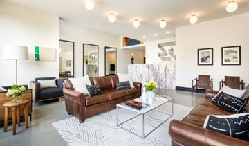 Brooklyn apartment for rent - a living room with couches and a coffee table