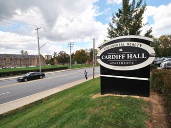 Cardiff hall apartments sign