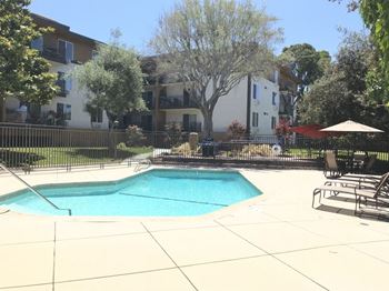 Pool and building exterior view