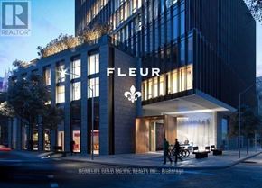 Toronto (Church-Yonge Corridor) condo for rent - A modern building with the word "FLEUR" prominently displayed on the front.