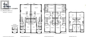 Barrie house for rent - A set of three floor plans for a 4 bedroom, 2.5 bath home.