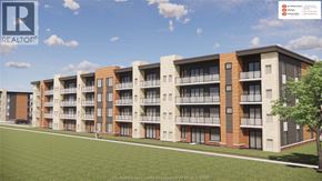 Windsor condo for rent - A rendering of a multi-story apartment complex with a clear blue sky in the background.