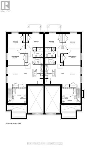 For rent in Russell - A black and white image of a floor plan for a building.