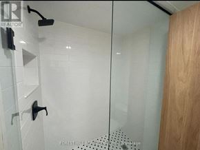 Vaughan (Vellore Village) house for rent - A shower area with a glass door and a wooden door.