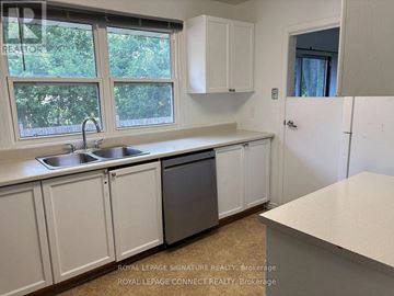 Toronto (West Hill) house for rent - A kitchen with white cabinets and a window.
