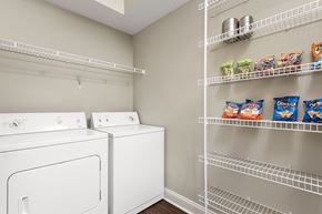 Cordova apartment for rent - In-unit, full-size washer and dryer with storage and pantry shelves in Cordova apartment for rent