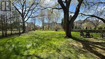 London North (North K) house for rent - A snowy park with benches and trees.