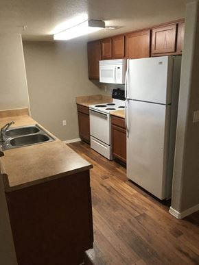 Guadalupe apartment for rent - a kitchen with a sink and a refrigerator