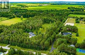 Clearview apartment for rent - A bird's eye view of a lush green landscape with a few buildings and a tennis court.