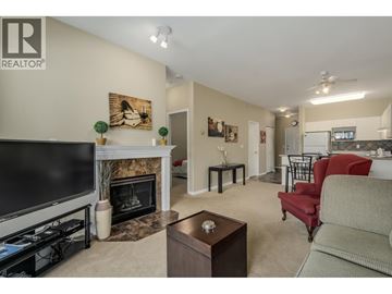 Port Coquitlam apartment for rent - A living room with a fireplace and a flat screen TV.
