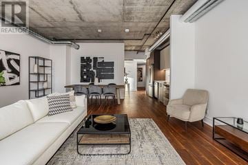 Ottawa condo for rent - A modern living room with a white sofa and a coffee table.