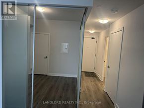 Mississauga (Creditview) condo for rent - A hallway with a door on the left and a door on the right.