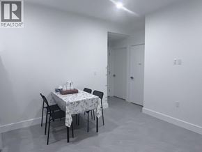 Vancouver apartment for rent - A dining table with chairs is set up in a white room.