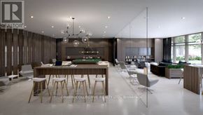 Toronto (Weston-Pellam Park) condo for rent - A modern dining room with a wooden table and chairs.