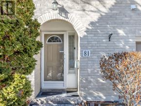 Toronto (St. Andrew-Windfields) townhouse for rent - A white door with a glass window is numbered 81.
