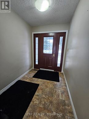 Deseronto (Deseronto (Town)) apartment for rent - A hallway with a brown door and black mats on the floor.