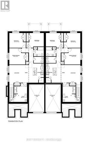 Russell apartment for rent - A black and white image of a floor plan for a building.