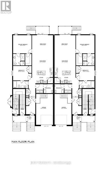 Russell apartment for rent - A black and white image of a floor plan for a building.
