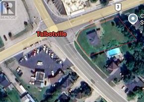Southwold (Talbotville) apartment for rent - An aerial view of a neighborhood with a red outline indicating a property for sale.