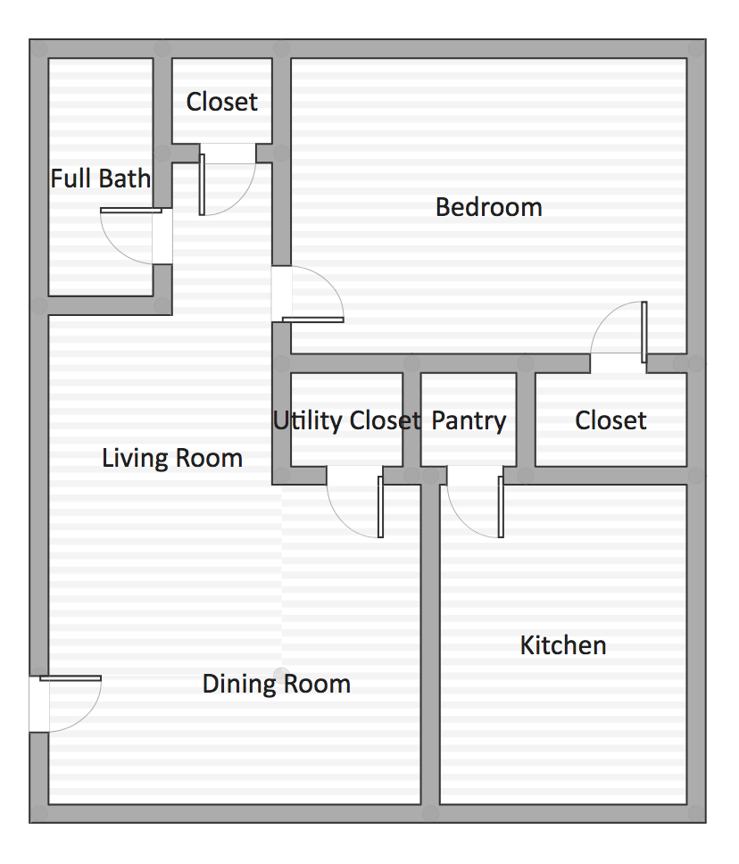 Floor plan for 1 bed, 1 bath, 580 sqft