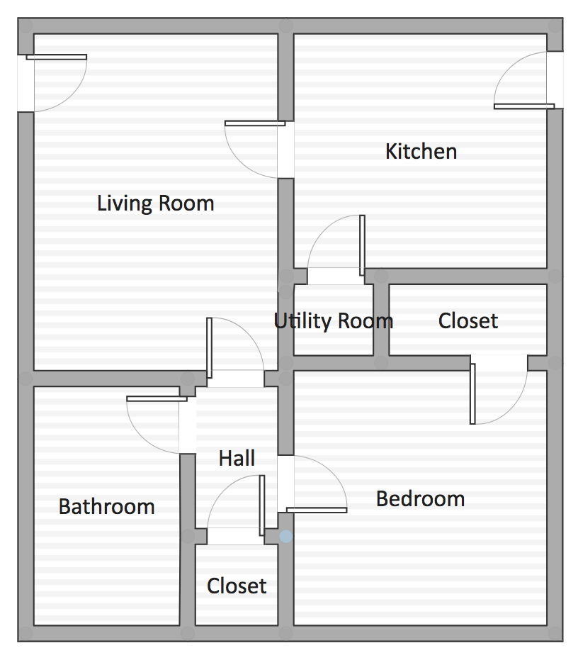 Floor plan for 1 bed, 1 bath, 667 sqft