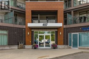 Burlington condo for rent - The entrance to a building with the number 457 on it.