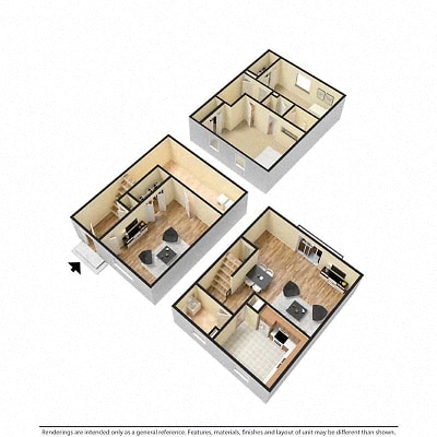 Floor plan for 3 beds, 1.5 baths, 1590 sqft