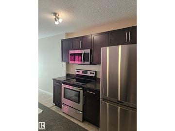 Edmonton apartment for rent - A kitchen with a stove and oven.