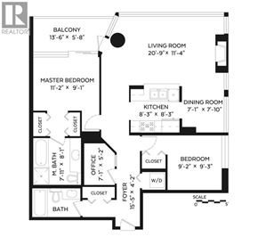 Vancouver apartment for rent - A black and white floor plan of a house with a balcony, living room, dining room, kitchen, and multiple bedrooms.