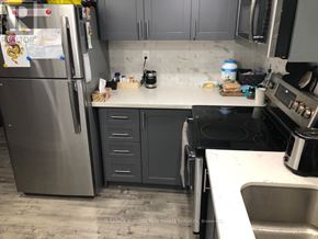 Hamilton (Berrisfield) apartment for rent - A kitchen with a refrigerator, oven, and microwave.