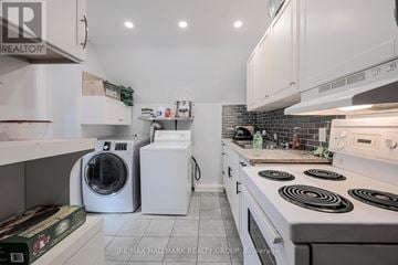 Ottawa townhouse for rent - A white kitchen with a stove top oven and a dishwasher.