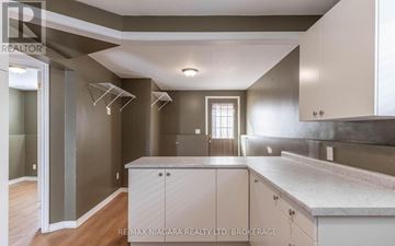 St. Catharines (Downtown) apartment for rent - A kitchen with a counter top and cabinets.