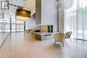 Toronto (Willowdale West) condo for rent - A modern living room with a large window and a wooden floor.