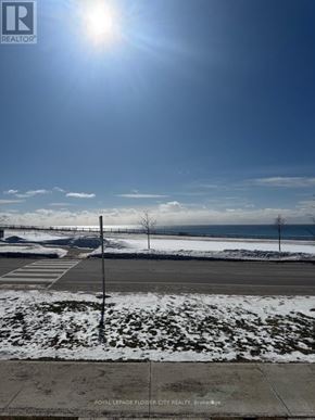 Clarington (Bowmanville) townhouse for rent - A sunny day in a parking lot with snow on the ground.