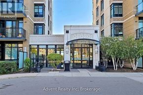 Markham (Unionville) condo for rent - The front of a building with the sign "Advent Realty Inc, Brokerage" on it.