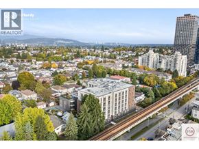 Vancouver apartment for rent - A cityscape with a mix of residential and commercial buildings, with a highway running through the center.
