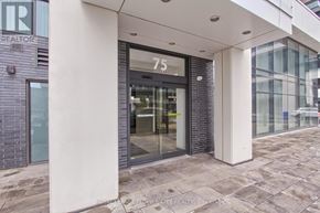 Richmond Hill (Langstaff) condo for rent - The number 75 is displayed on a glass door.