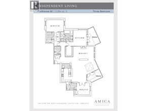 West Vancouver apartment for rent - A floor plan for a three bedroom apartment.