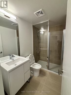 Toronto (Banbury-Don Mills) condo for rent - A bathroom with a white sink and toilet.
