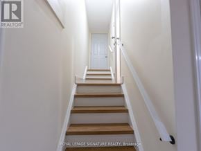 Milton (Co Coates) multi-family for rent - A staircase with wooden steps and white railings.