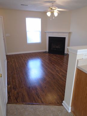 Lebanon apartment for rent - a living room with a hard wood floor and a fireplace