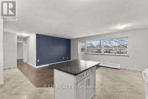 St. Catharines (Bunting/Linwell) multi-family for rent - A spacious kitchen with a black countertop and white cabinets.