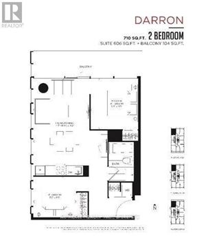 Toronto (Church-Yonge Corridor) condo for rent - A floor plan for a 2 bedroom apartment is displayed.