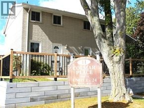Dundas townhouse for rent - A sign in front of a house that says Colmar Place.