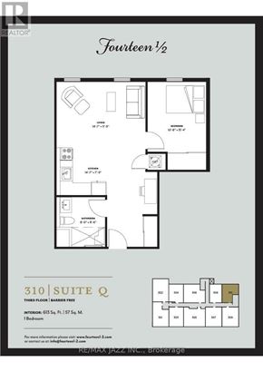 Oshawa (O'neill) multi-family for rent - A floor plan for a suite at 310 Suite Q shows a third floor with a balcony.