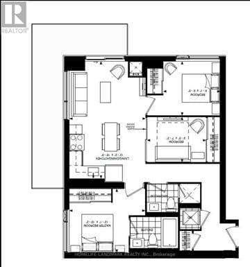 Toronto (Mount Pleasant West) condo for rent - A floor plan for a home with a realtor logo in the corner.