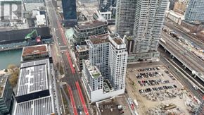 Toronto (Waterfront Communities) condo for rent - A construction site with a red line in the middle of the road.