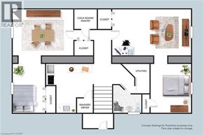 Waterloo apartment for rent - A floor plan of a house with a kitchen, living room, and bathroom.