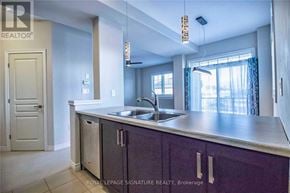 Hamilton (Stoney Creek Mountain) townhouse for rent - A kitchen with purple cabinets and a sink.