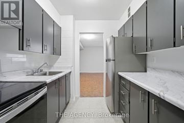 Toronto (High Park North) condo for rent - A kitchen with a sink and cabinets.